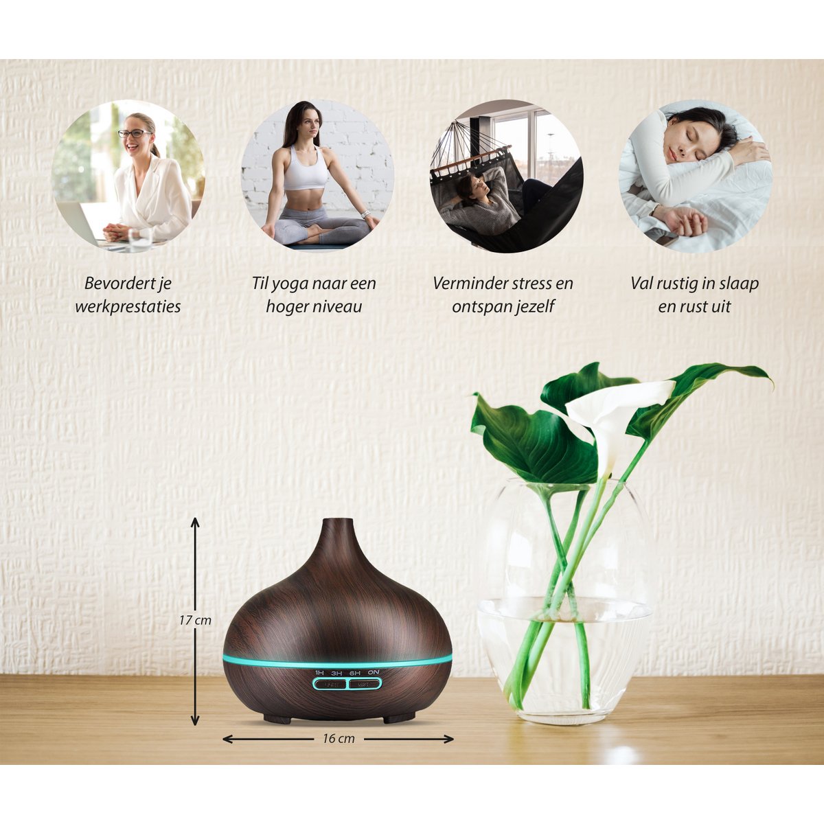 Diffuser 550ml - XL - Donker hout
