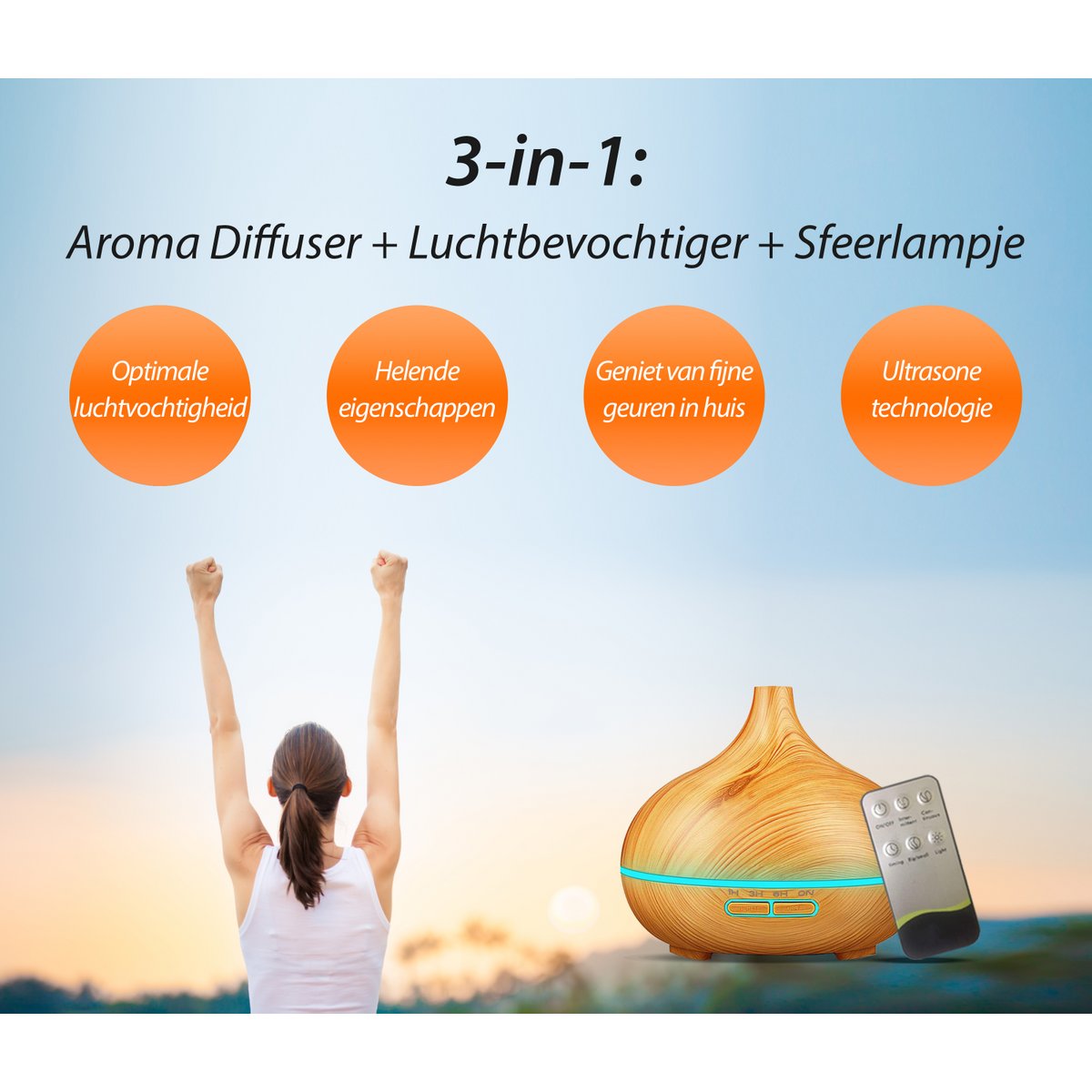 Diffuser 550ml - XL - Licht hout