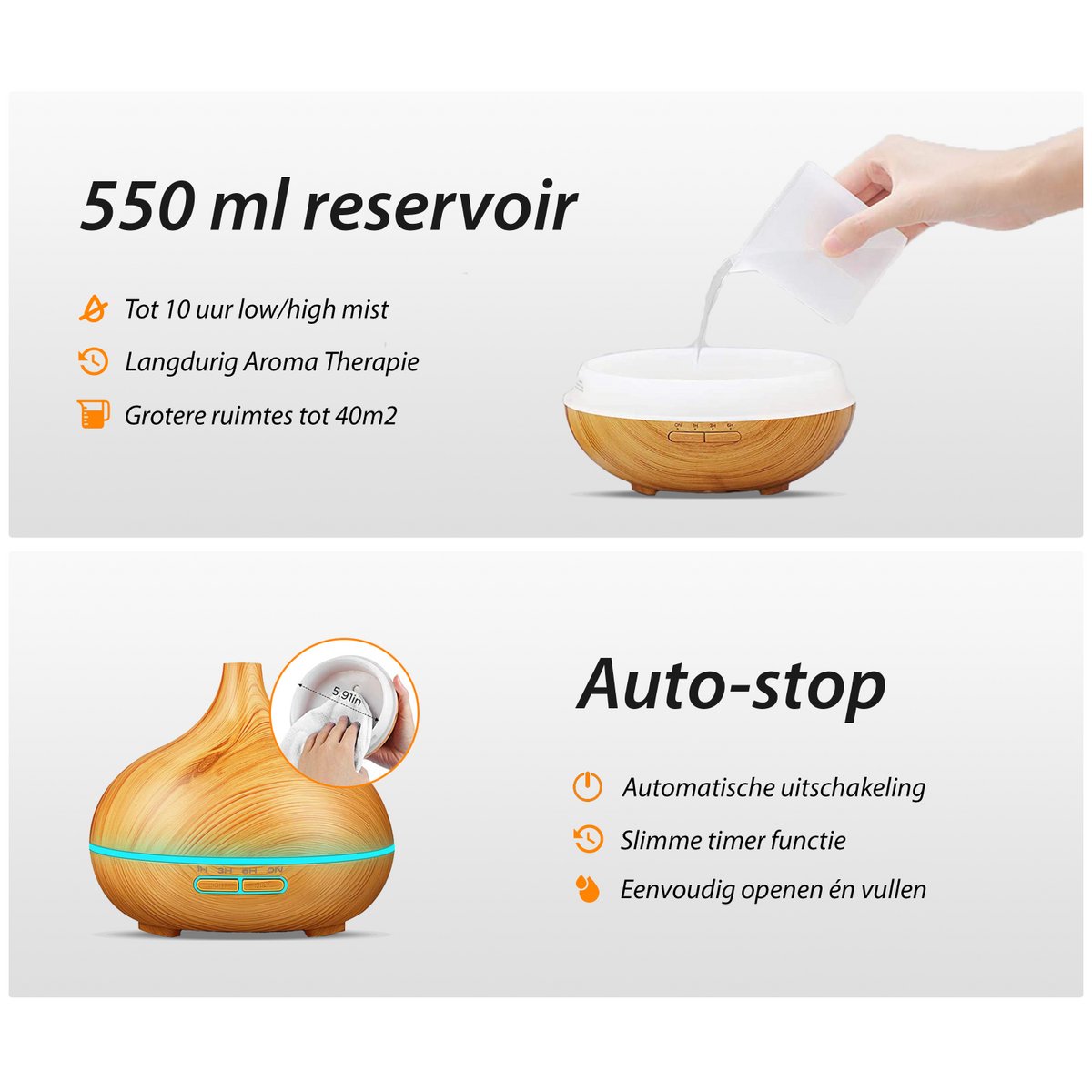 Diffuser 550ml - XL - Licht hout
