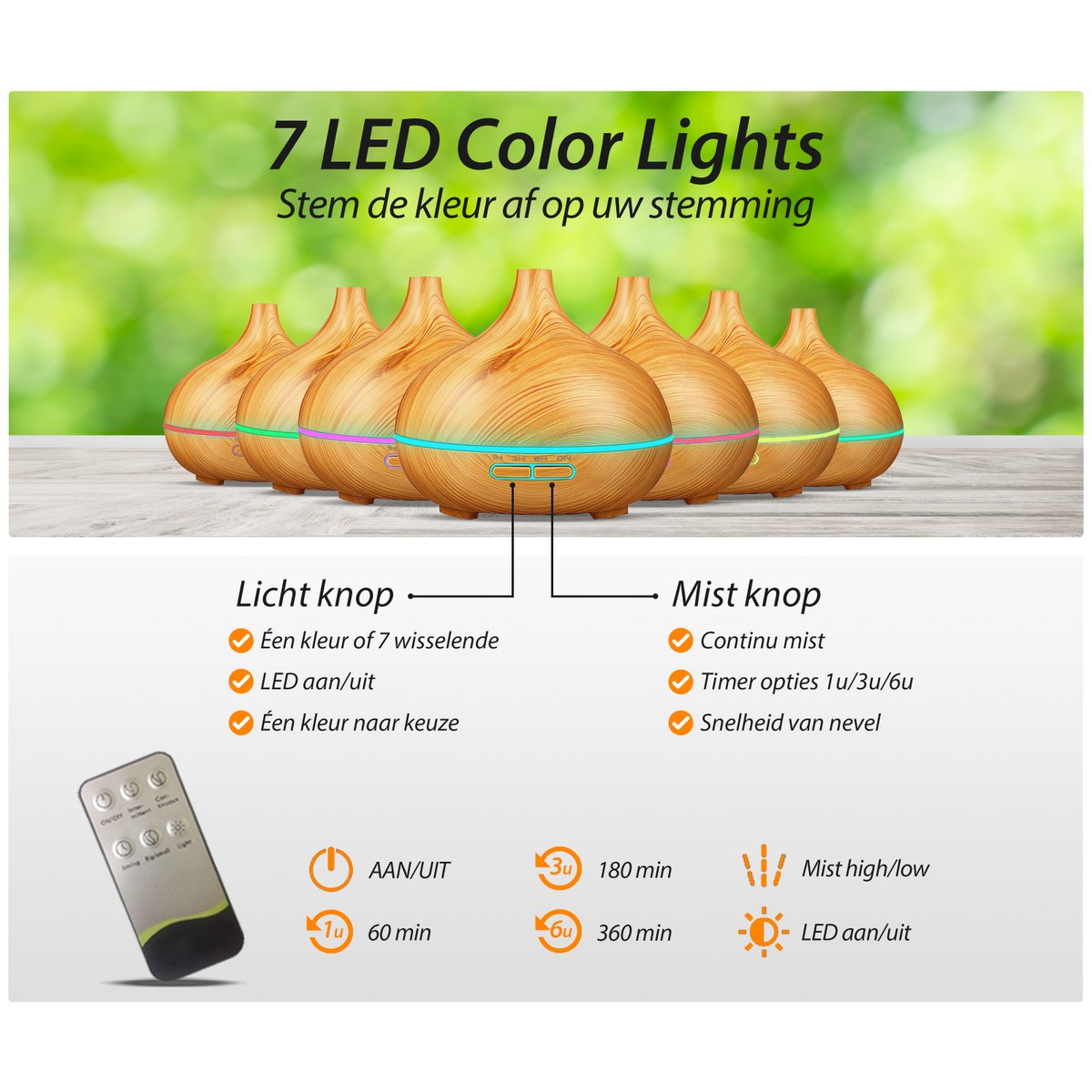 Diffuser 550ml - XL - Licht hout