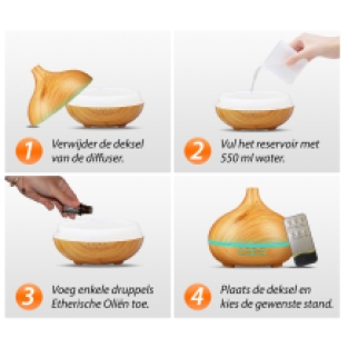 Diffuser 550ml - XL - Licht hout